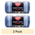 2 Pack Red Heart Super Saver Ombre Acrylic Yarn - Blue Gradient 10oz