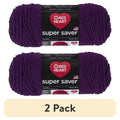 2 Pack Red Heart Super Saver Medium Acrylic Yarn - Dark Orchid, 7oz/198g, 364 Yards