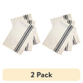 Retro Black Herringbone Striped Kitchen Towels - 2 Pack
