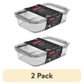 8-Cup Glass Food Storage Container with Lid - 2 Pack, Clear