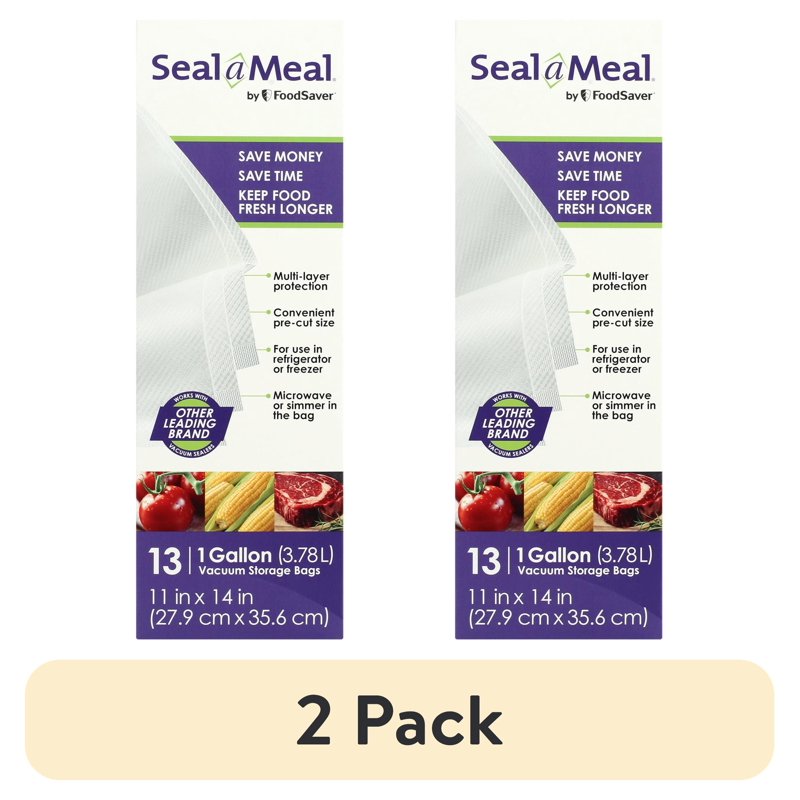 Gallon Vacuum Sealer Bags - 2 Pack, 13 Count, BPA-Free