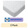 (2 Pack) Waterproof Crib Mattress Pad - Quilted Baby/Toddler Bed Protector 52x28 - Hypoallergenic & Fitted