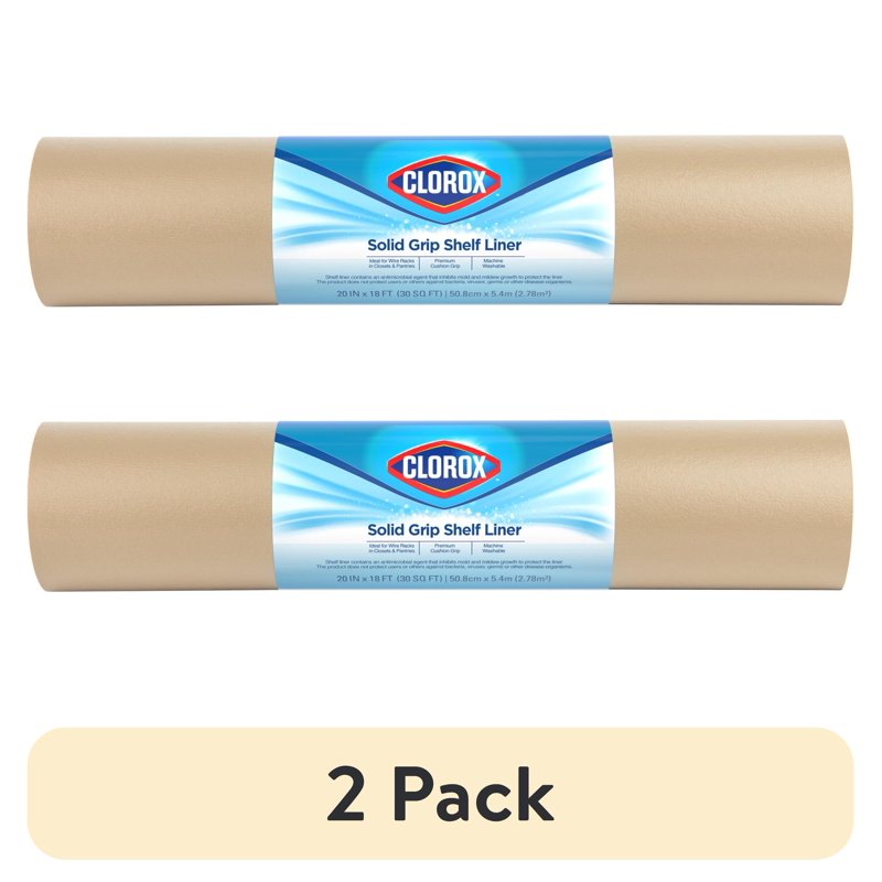 Solid Grip Shelf Liner - Taupe, 20 in. x 18 ft., 2 Pack