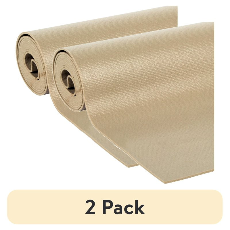 Solid Grip Shelf Liner - Taupe, 20 in x 6 ft, 2 Pack