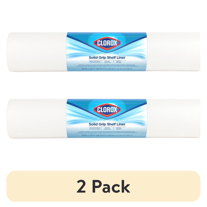 Solid Grip Shelf Liner - White, 20 in. x 18 ft., 2 Pack