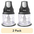 Ninja 2-Cup Food Chopper - One-Touch Pulse, Splash Guard & Storage Lid, Gray - 2 Pack