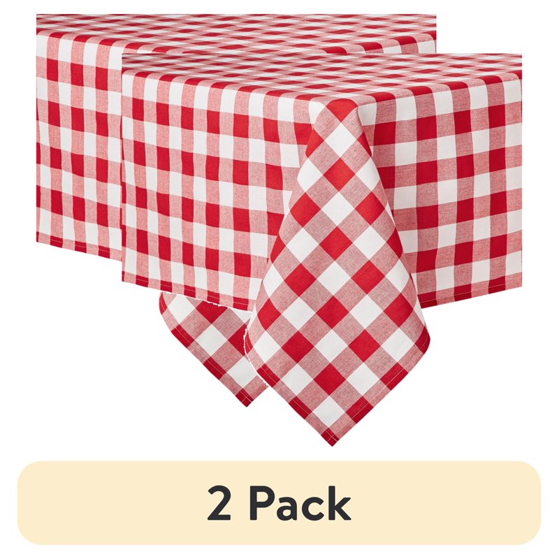 Charming Check Tablecloth - Multicolor, 2 Pack, 60" x 102"