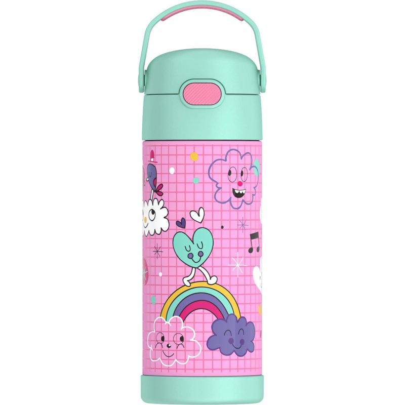 Kids Stainless Steel Funtainer Bottle with Straw - 14 oz, Sketchbook, 2 Pack