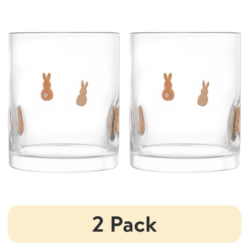 12 oz Easter Bunny Charm Drinking Glasses Set - 2 Pack