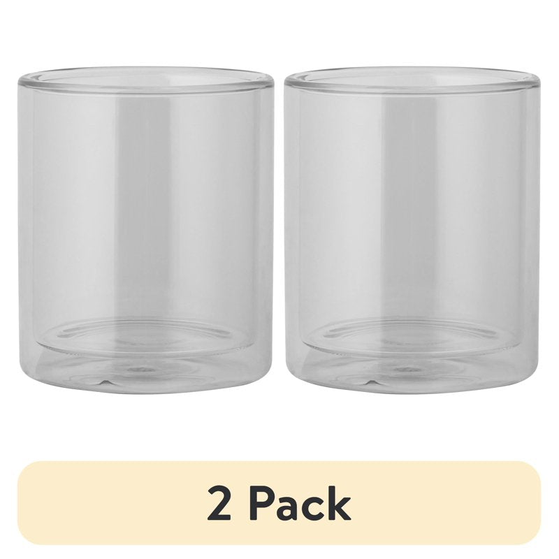 13 oz Clear Double Wall Drinking Glass - 2 Pack