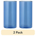 16 fl oz Blue Double Wall Drinking Glass Set - 2 Pack