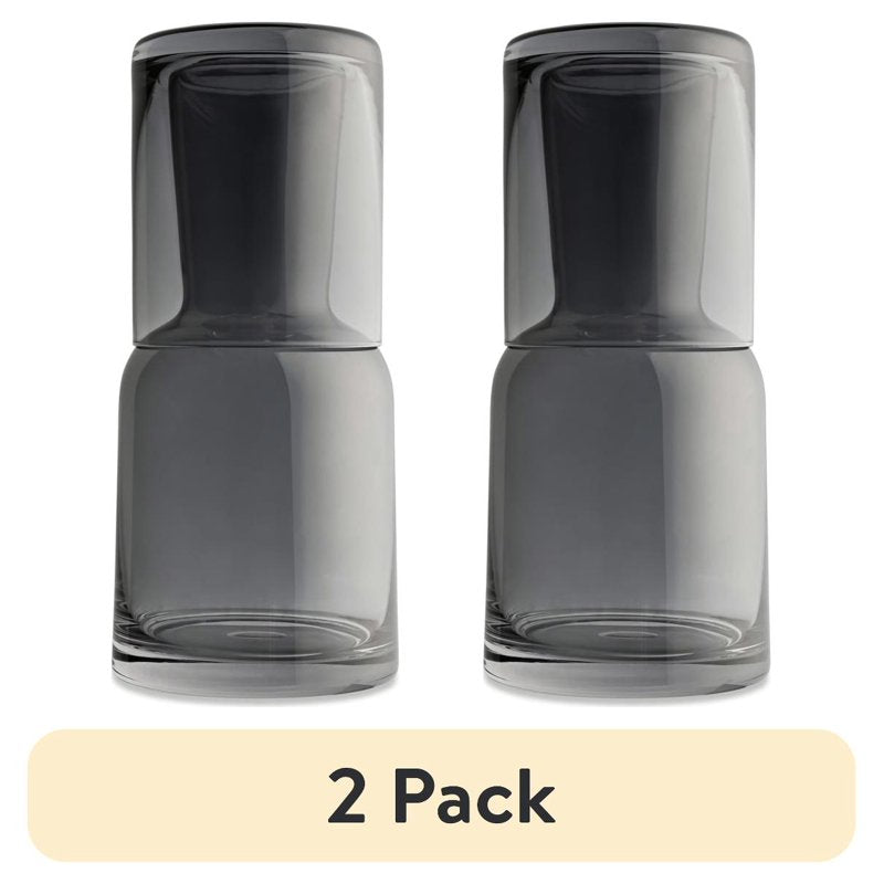 Smoke Glass Carafe Set - 25oz Carafe & 13oz Cup, 2 Pack