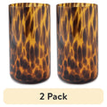20 oz Tortoise Drinking Glass - 2 Pack - Brown Pattern