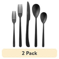 40-Piece Black Stainless Steel Flatware Set - 2 Pack, Service for 8