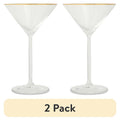 7 oz Martini Glasses with Gold Rim - 2 Pack