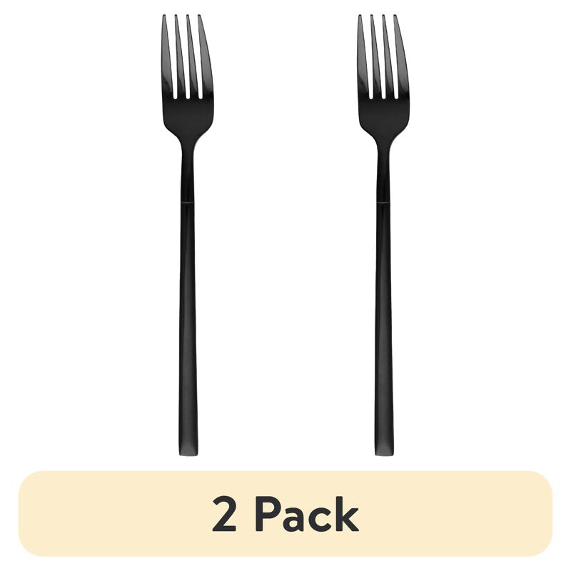 Black Stainless Steel Dinner Forks - 2 Pack