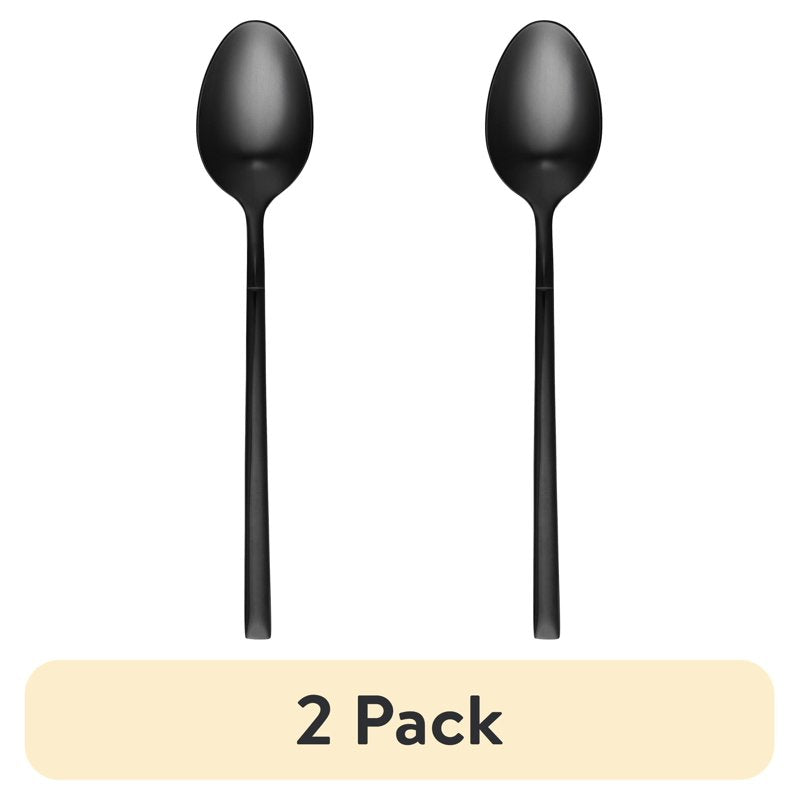 Black Stainless Steel Dinner Spoon Set - 2 Pack