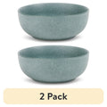 Caspian Ceramic Bowls - 2 Pack, Green Matte Finish