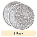 Ceramic Dinner Plate Set - Black & White Dots, 2 Pack