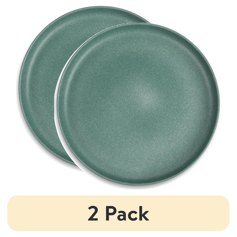 Caspian Green Dinner Plates - 2 Pack, Durable Ceramic