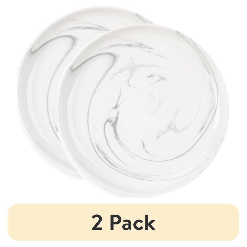 Gray Marble Ceramic Salad Plate - 2 Pack