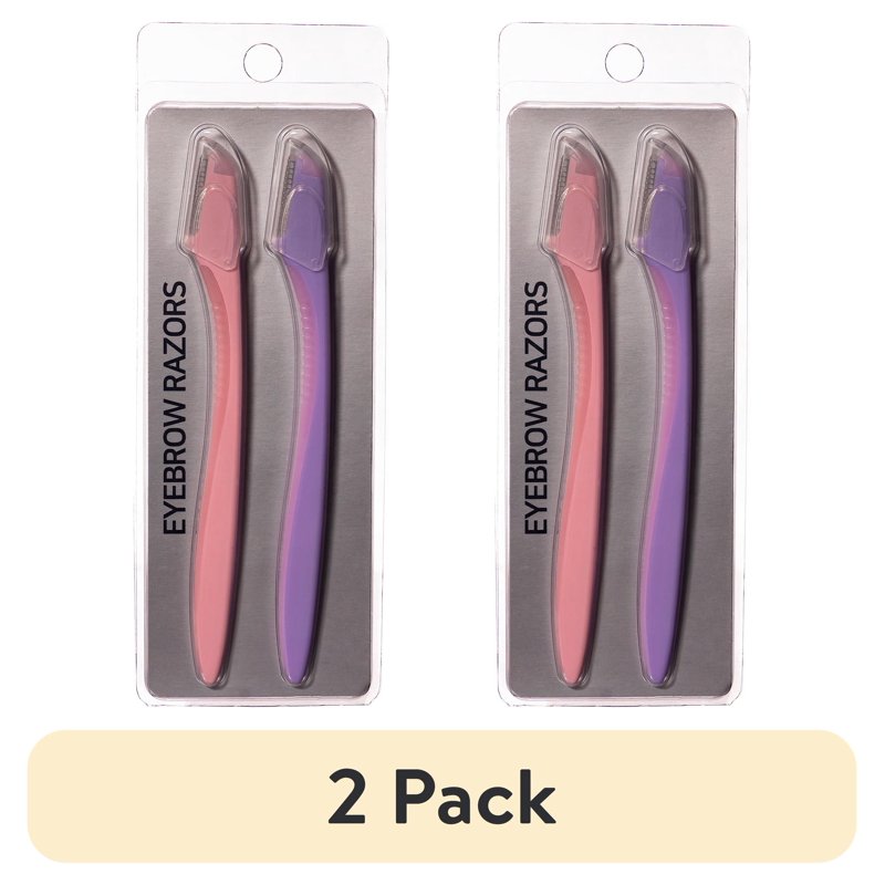 Eyebrow Facial Razors - 2 Pack, Stainless Steel Blades