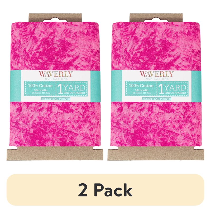 2 Pack Cotton Fabric Prints - Batik Magenta, 44" Wide for Quilting & Sewing