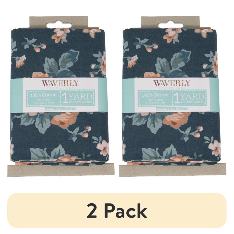 (2 Pack) Floral Cotton Fabric - 1 Yard Cut for Quilting & Sewing - Waverly Inspirations