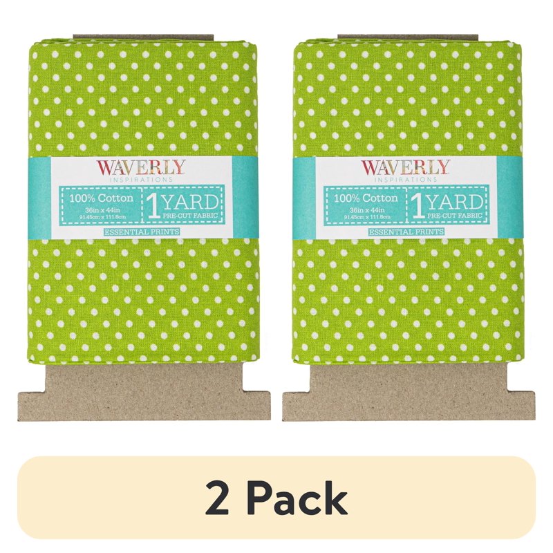 (2 Pack) Waverly Inspirations 1 Yard Cotton Fabric Dots & Grass Print for Quilting & Sewing