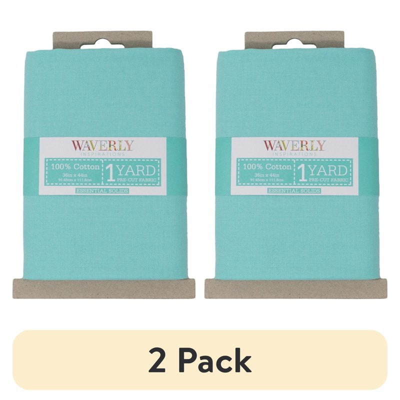 Aqua Cotton Fabric 1 Yard Pack for Quilting & Sewing - 44" Wide - 2 Pack