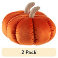 (2 Pack) Rust Velvet Pumpkin Decorative Pillow - 6x9 Inch Fall Home Decor - Variation of Rust, 2