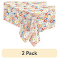 Retro Daisy Foil Party Tablecloth - 2 Pack, 84 x 54 in