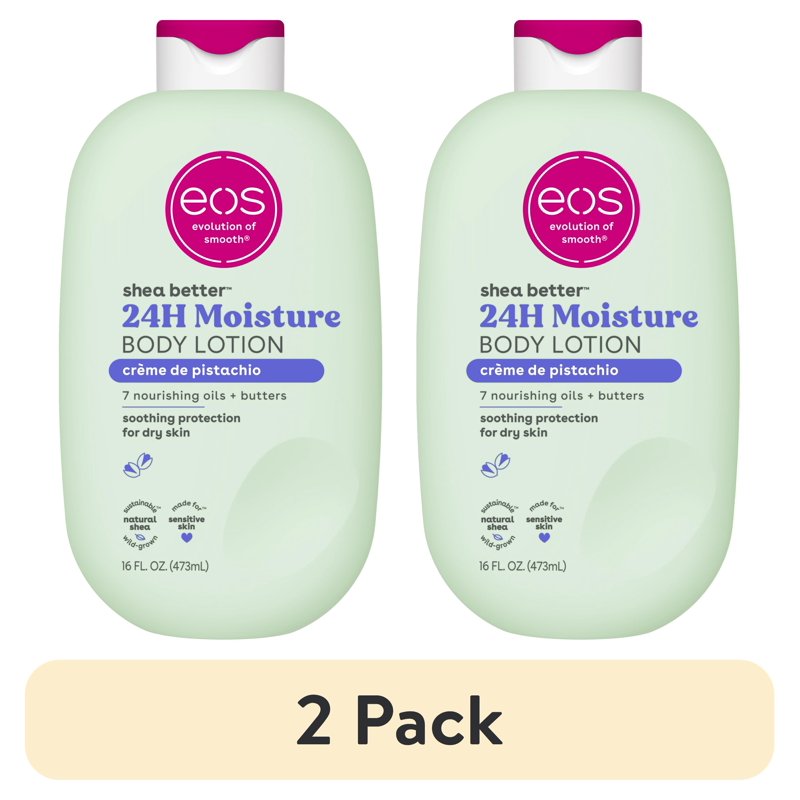 eos Shea Better Body Lotion - Creme de Pistachio, 24-Hour Hydration