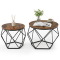 20-Inch Round Nesting Side Tables - Set of 2 Accent Tables