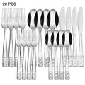 20-Piece Stainless Steel Flatware Set for 4 - Dishwasher Safe