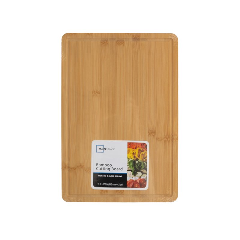 Bamboo Cutting Board 12" x 17.5" with Juice Groove & Non-Slip Feet - Large