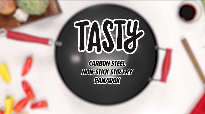 14-Inch Carbon Steel Wok - Non-Stick Stir Fry Pan with Silicone Handle