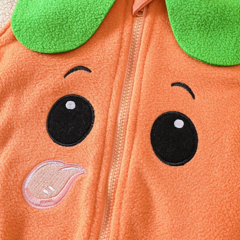 Unisex Baby Halloween Pumpkin Romper Set with Socks - 12-18 Months