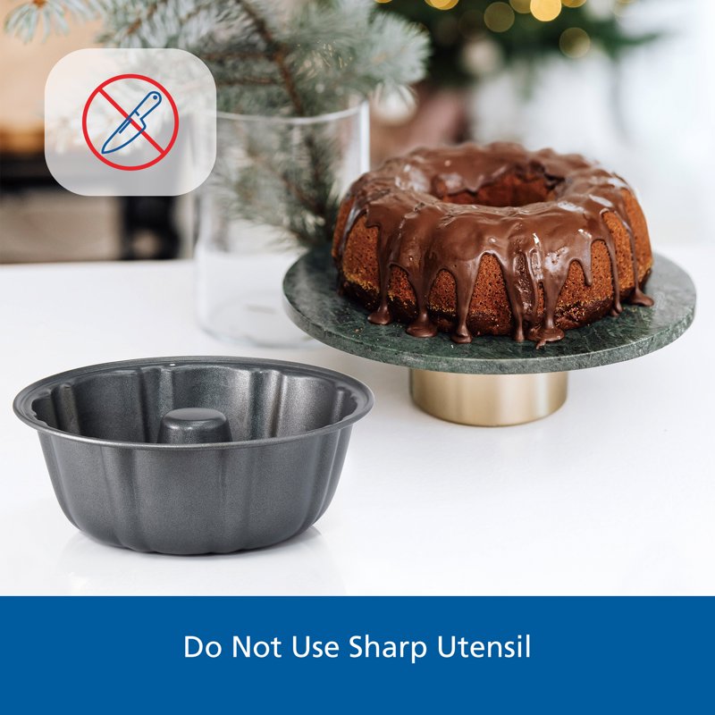 6-Inch Non-Stick Fluted Cake Pan - Carbon Steel Bakeware