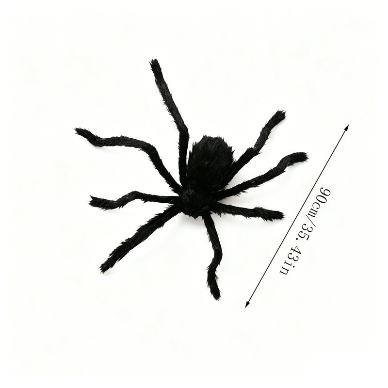 Large Black Fuzzy Sound-Activated Animated Spider - Halloween Indoor & Yard Decor - Variation L