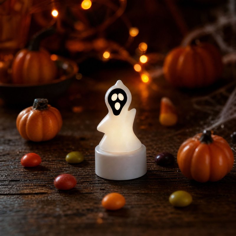 Halloween Ghost Light LED Ornament - White - Indoor Outdoor Safe Flameless Decor