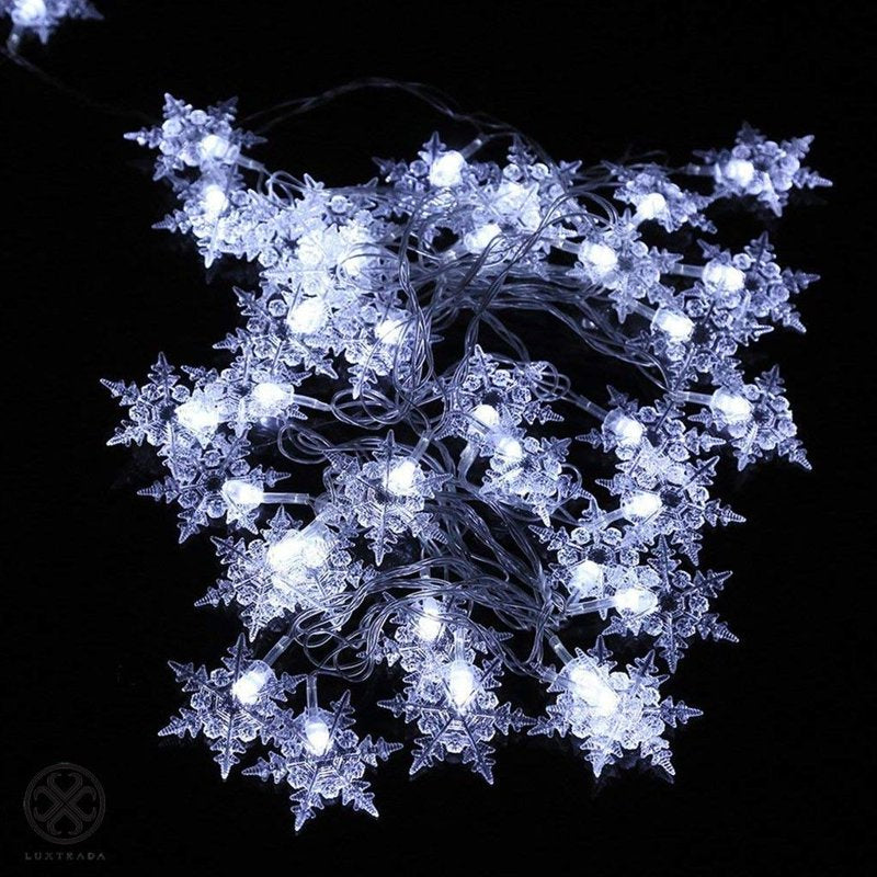 Christmas Snowflake Fairy String Lights - 96 LEDs Warm Light Curtain for Holidays & Weddings - Indoor Outdoor Decor