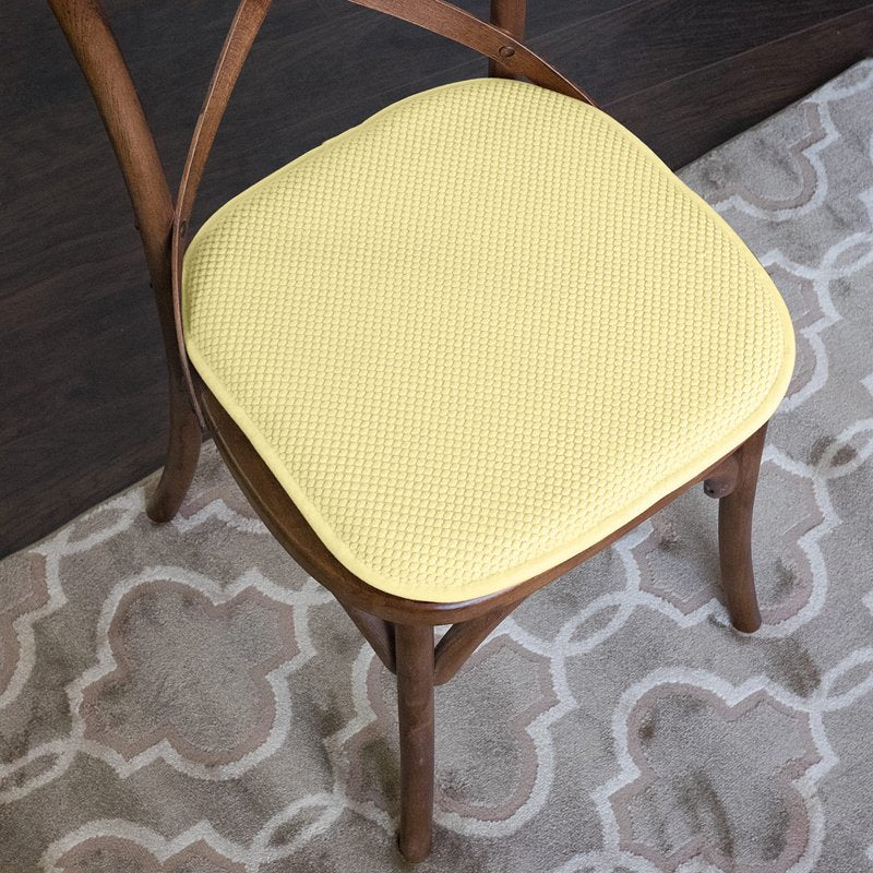 Memory Foam Chair Pad - Non-Slip Back, 16" x 16", Yellow - 12 Pack