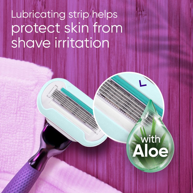5-Blade Women's Razor Refills, Extra Smooth Shave with Vitamin E - 4 Count