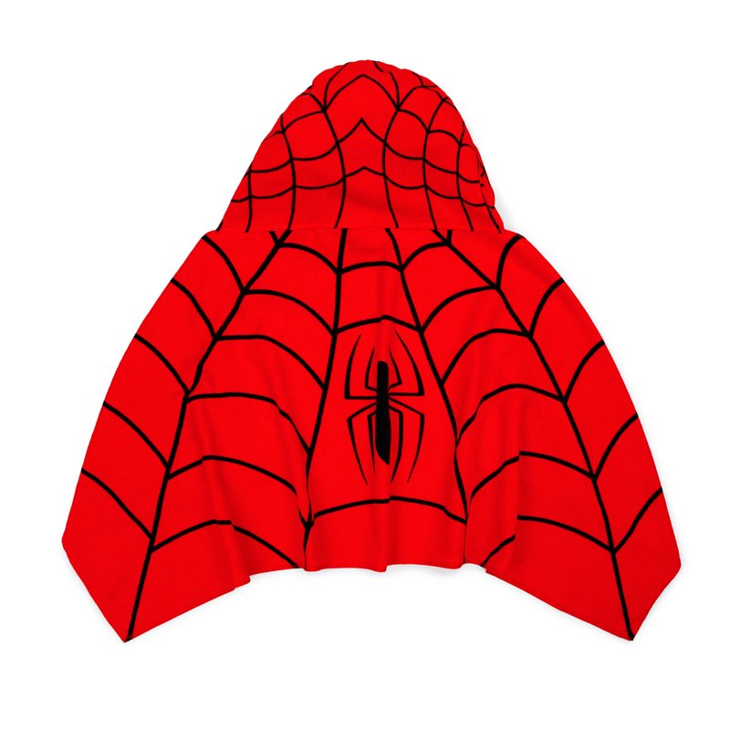 Kids Hooded Bath Towel Wrap - Spider-Man Red 51x22 Cotton Beach & Bath Towel