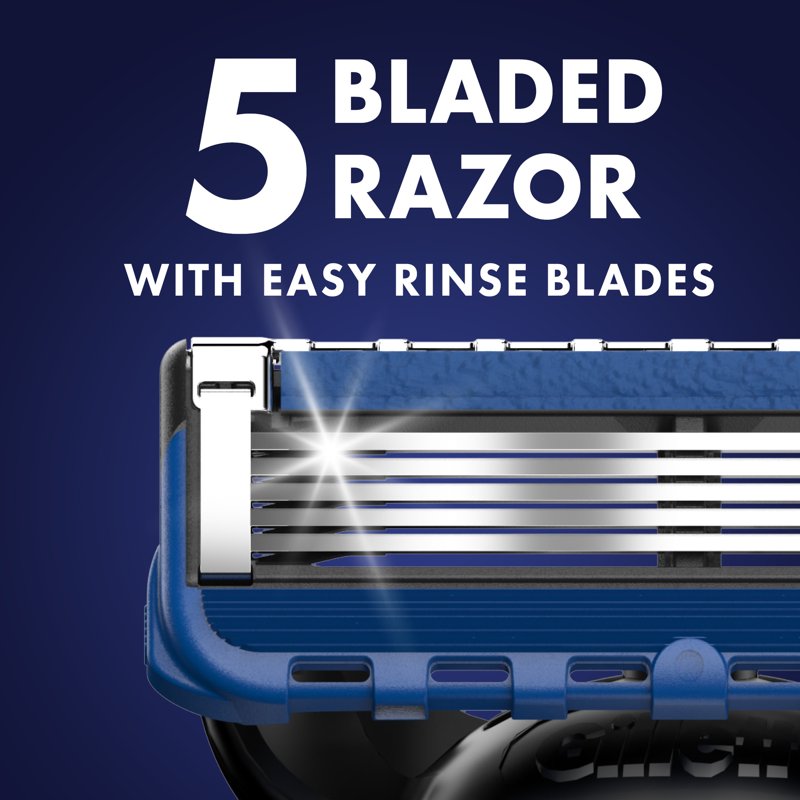 Razor Blade Refills with 5 Easy-Rinse Blades - Clean & Fresh