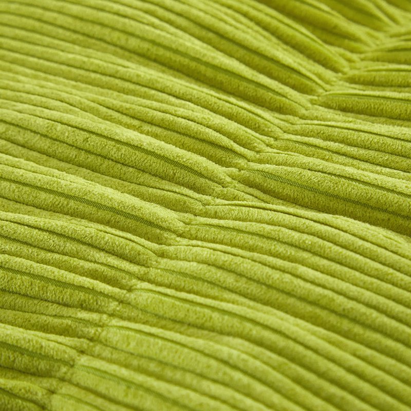 Green Silk Floor Cushion - Ribbed Corduroy Decorative Pillow 20x20x6 Inches