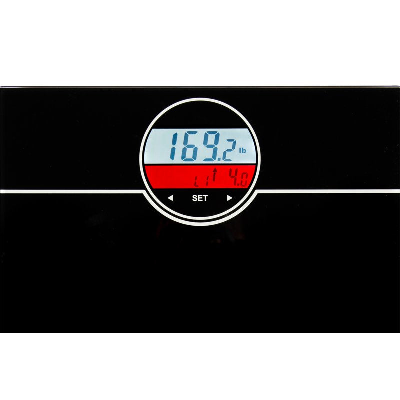 Black Body Weight Scale with BMI & BMR - 440 lbs Capacity, Weight Change Detection