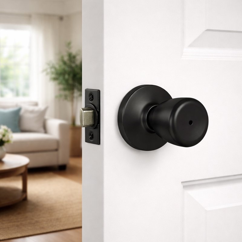 Matte Black Privacy Door Knob for Bedroom & Bathroom Doors - Variation of THIS listing 1