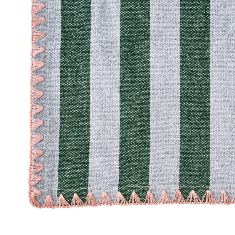 Yarn Dyed Stripe Tablecloth - Thyme Blue, 102" x 60"